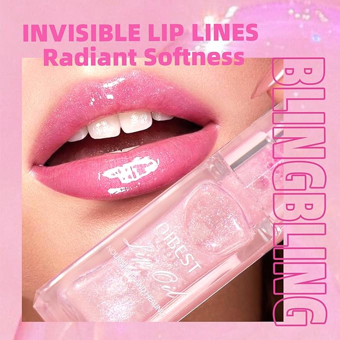 2Pcs Magic Color Changing Lip Oil,Big Brush Hydrating Glimmer Lip Oil,Long Lasting Moisturizing Smooth Non-Sticky Lip Gloss Oil lip Balm, Fresh lip oil Stain Girl's Lip Care