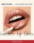 Runway Rogue LuxGloss Lip Gloss, High-Pigment Shimmery Suede Mocha-Nude Lip Gloss, ‘Ready to Wear’