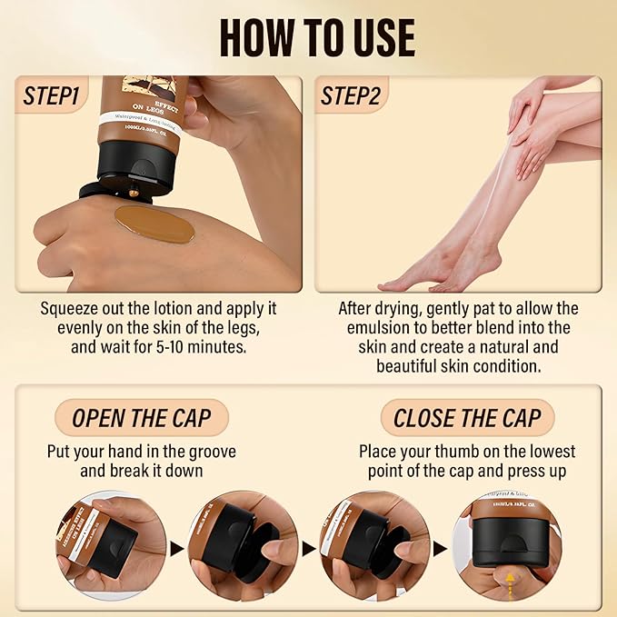 Legs Makeup Waterproof with Brush, No Transfer Body Concealer, Coverage for Vein, Scar, Tattoo for All Skin Tones, 100ML (MEDIUM GLOW)