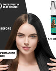 Easy Black Hair Dye,Natural Hair Dye Shampoo for Women,Semi Permanent Hair Color Cover Gray White Hair,Champu Para Canas Hair Dye 4 in 1 With Comb Herbal Plant Hair Color Shampoo(Black)