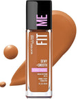 Maybelline Fit Me Dewy + Smooth Liquid Foundation Makeup, Mocha, 1 Count (Packaging May Vary)