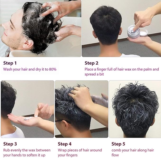 Temporary Hair Color Wax,Hair Spray Color, Hair Wax Color 4.23 oz, Easy Washout Temporary Hair Dye for Halloween,Cosplay, Party (White, 4.23)