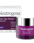 Neutrogena Triple Age Repair Anti-Aging Night Cream Facial Moisturizer, Tone-Evening Dark Spot Remover & Firming Anti-Wrinkle Nighttime Face & Neck Cream, Vitamin C & Glycerin, 1.7 oz
