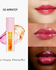 Blanc Essential Lip Oil - 50HR Moisturizing, Hydrating & Color Changing Korean Tinted Lip Oil Gloss Makeup with 6 Plant Extracts - Lightweight, Non-Sticky Finish 0.15 fl oz (#03 Apricot)