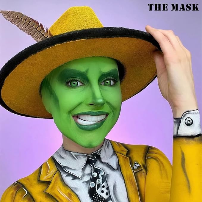 Go Ho Amazon Green Face Paint Stick,Water Based Washable Face Paint Makeup Stick,Non-toxic Full-coverage Cream Body Paint for Adults Children Halloween Cosplay SFX Hulk Gamora Makeup