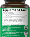 Bone Broth Collagen Capsules. 180 Pills of Grass Fed Bone Broth Collagen Protein Peptides. Contains All 3 Collagen Types 1, 2, and 3. Pure Pasture Raised Paleo Friendly Tablets for Women and Men