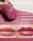 Oulac Moisture Mauve Pink Lip Gloss - 2 in 1 Shimmer Lipstick & Lip Balm, Long Lasting Hydrating, Juicy & Glossy finish, Smooth for Dry, Cracked and Chapped Lips, Vegan 2.2g/0.07oz (S04)
