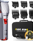 FADEKING Professional 5-Star Cordless ASTRO Clipper for Men - Adjustable Blending, LED Display, Quality Travel Case
