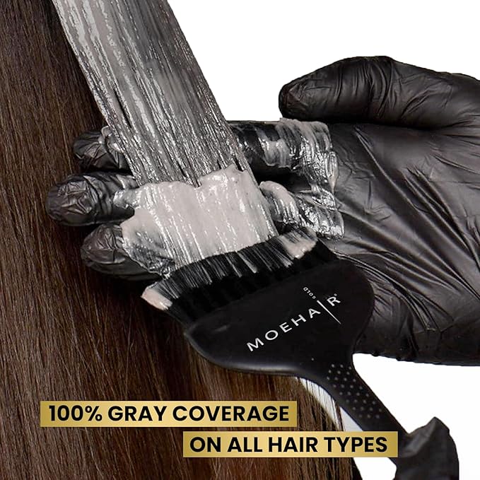 MOEHAIR Hair Coloring Kit | 8N Permanent Hair Color (Light Blonde), 20 Volume Developer 6%, Coloring Brush, Gloves & Mixing Bowl | Keratin Infused Color | Gray Coverage | Adds Shines & Softness