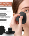 3 PCS Silicone Bath Brush Set,Back Scrubber & Body Brush & Face Brush Set, Super-Exfoliating & Lathering Body Scrubber, Shower Brush, Face Scrubber Combination for HomeBathroom Hotel Travel.(Black)