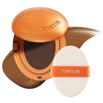 TIRTIR Mask Fit Ai Filter Cushion Foundation | AI-Like Semi-Matte Finish - Up to 72-Hour Medium to Full Coverage Korean BB Cushion Make up Beauty, #43N Deep Cocoa, 0.63 Fl Oz