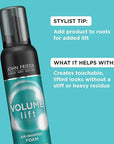John Frieda Volume Lift Air Whipped Foam, Volumizing Hair Mousse with Air-Silk Technology for Fine or Flat Hair, Adds Lasting Body and Fullness with flexibile Hold, 7.5 Oz