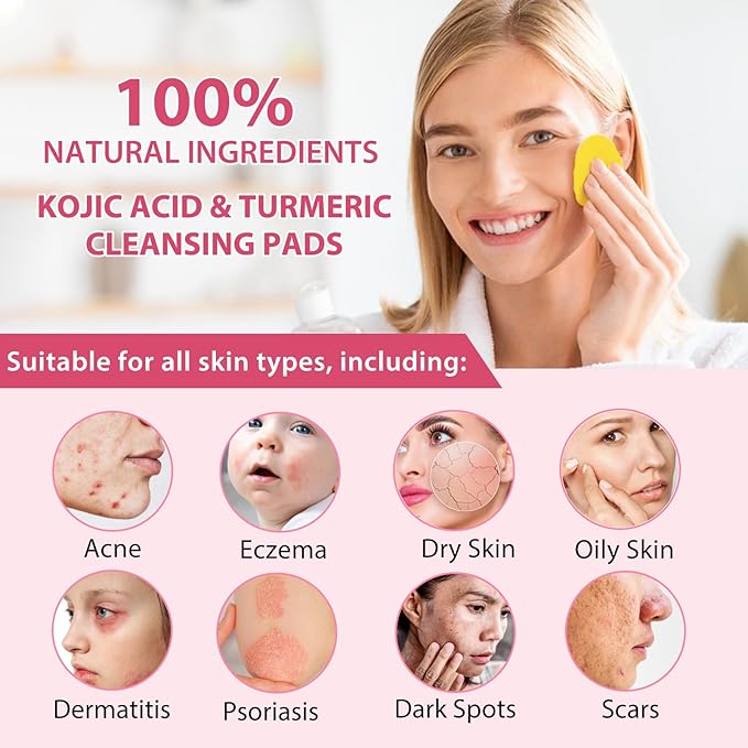 2 pack turmeric cleansing pads,