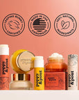 Poppy & Pout Lemon Bloom Jumbo Lip Balm | All Natural Lip Balms & Moisturizers | Hydrates with Beeswax, Vitamin E, Organic Coconut Oil | Cruelty-Free | Lip Balm in Recyclable Cardboard Tube