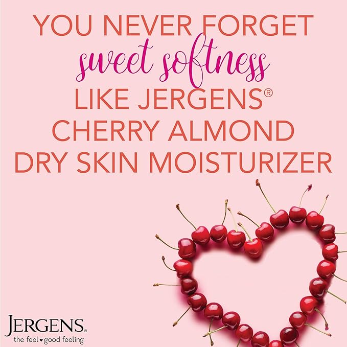 Jergens Original Scent Dry Skin Body Lotion, Hand and Body Moisturizer, Cherry Almond Essence, Dermatologist Tested, 2 Oz, Pack of 20