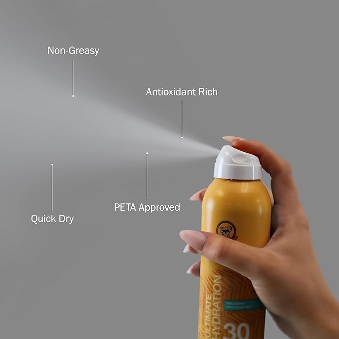 Australian Gold Continuous Spray Sunscreen SPF 30, 6 Ounce Dries Fast Broad Spectrum Water Resistant Non-Greasy Oxybenzone Free Cruelty Free