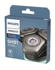 Philips Norelco Genuine SH91/52 Replacement Shaving Heads Compatible with Norelco Shaver Series S9000 and 9000 Prestige, Latest Version for Refreshed SH90/70, SH98/70, and SH98/80