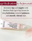 Merlena Pink Lip & Nip Serum - Hydrates and Repairs Dry, Peeling Lips and Nipples, Adds Collagen for Plumpness, Soothes Flaky Skin, Organic Vitamin C & E Formula 8ml