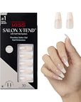KISS Salon X-tend, Press-On Nails, Nail glue included, 'Trustfall', Beige, Long Size, Coffin Shape, Includes 30 Nails, 5Ml Led Soft Gel Adhesive, 1 Manicure Stick, 1 New Mini File, New Prep Pad
