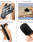 5 Pack Self Tanning Mitt Applicator Kit, Self Tan Glove, Face Tan Mitt, Back Lotion Applicator, Exfoliating Glove, Tanning Brush for Tanner Fake Bake