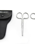 Pack of 2 Curved & Rounded Blunt Tip Stainless Steel Small Scissors for Eyebrows & Eyelashes, Beard Trimming & Moustache, Baby Nails, Nose & Facial Hair