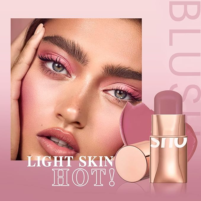 Cream Blush Stick for Cheeks Makeup,Waterproof Blush Face