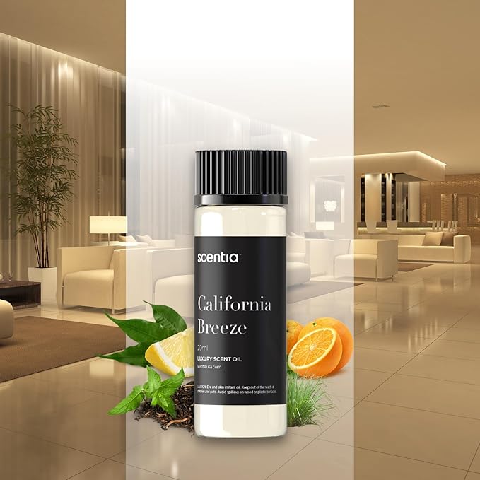 Scentia Hotel Diffuser Oil Inspired by The Delano Beach Club Hotel Scent - 20 mL 0.67 fl oz - Essential Oil Blend Orange, Green Tea & Jasmine for Aromatherapy Diffusers - California Breeze