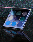 docolor Eyeshadow Palette 9 Colors Blue Eyeshadow Gemstone Shadow Palette Highly Pigmented Mattes Shimmers Smokey Glitter Cream Colorful Powder Blendable Long Lasting Waterproof Makeup Palette