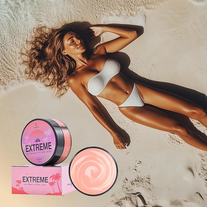 Shine Brown Tanning Gel Tan Accelerator Gel Intensive Tanning Oil for Outdoor Sun & Tanning Beds (Peach)
