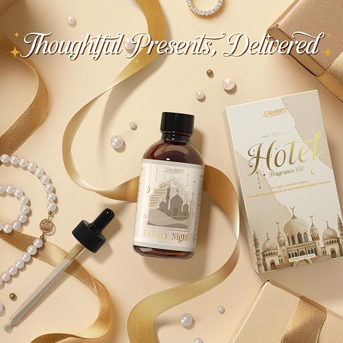 SALUBRITO Luxury Night Essential Oil 4 Fl.Oz (120ml), Pure & Natural Hotel Fragrance Oils, Luxury Hotel Oil for Diffuser, Candle & Soap Making, Strong Scented Oil