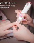 Electric Nail Drill, 8-in-1 Cordless Electric Nail File with LED Light, 5 Speeds Rechargeable Manicure and Pedicure Kit Hand Foot Care Tool for Nail Grinder Trim Polish for Women Baby