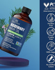 Botanic Hearth 100% Pure Rosemary Oil For Hair Growth | Infused with Biotin, Jojoba & Castor Oil | Hair Oil Repairs Dry Damaged Hair, Strengthening, Healthier - Hair Tonic, 2.0 fl oz
