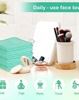 Nugilla Makeup Remover Cloth 12 x 12 Inch, Reusable Makeup Remover Towels for Washing Face, 6 Pack Washable Microfiber Face Cloth Fast Drying Washcloth, Green