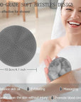 INNERNEED Food-Grade Soft Silicone Body Scrubber Shower Brush Handheld Cleansing Skin Brush, Gentle Exfoliating and Lather Well (Gray)