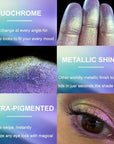 Afflano Purple-Gold Duo Chrome Multichrome Eyeshadow, Holographic Glitter, Color Change Sparkle Chameleon Luminizer Highlighter