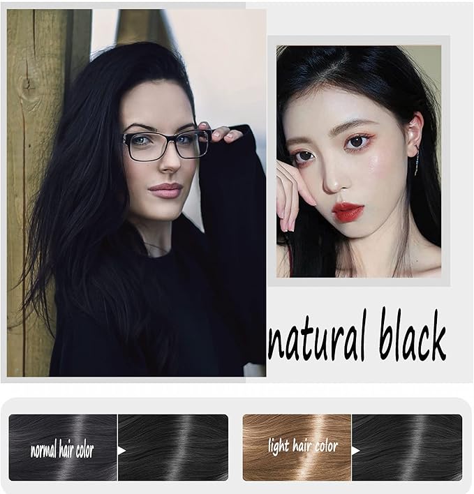 Black Hair Dye Shampoo Permanent YIZHONG Hair Color For 100% Gray Coverage Women Men 3 In2 Easy Comb Dyeing (black)