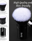 Makeup Brush Kabuki Face Brushes Retractable Travel Blush Brush Portable Flawless for Foundation, Powder Blush, Bronzer, Buffing, Liquid, Cream, Cruelty Free with Cover(Flat-Head)