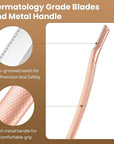 Eyebrow Razor Dermaplaning Tool with 10 Blade Refills Exfoliating Face Razors for Women Facial Razor for Peach Fuzz and Eyebrow Hair Removal