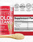 Health Plus Original Colon Cleanse, 12 oz Powder, 48 Servings - Natural Detox, Digestive Constipation Relief, Daily Fiber, Contains Psyllium Husk
