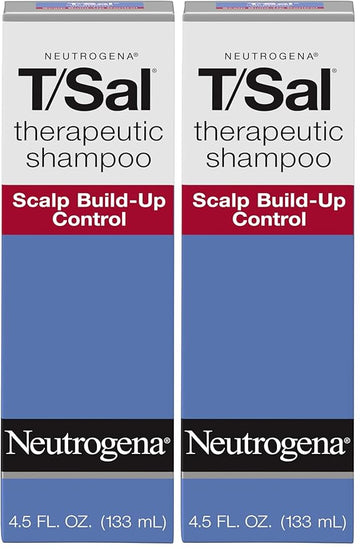 Neutrogena T/Sal Therapeutic Shampoo for Scalp Build-Up Control with Salicylic Acid, Scalp Treatment for Dandruff, Scalp Psoriasis & Seborrheic Dermatitis Relief, 4.5 fl. oz (Pack of 2)