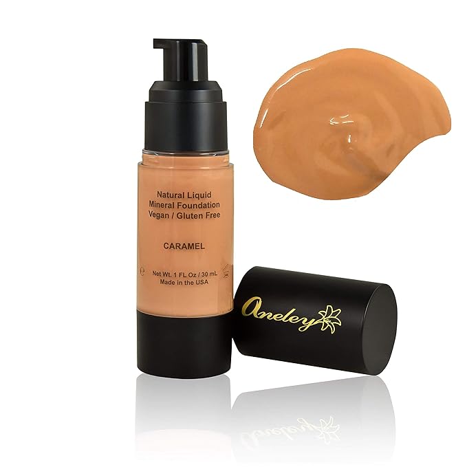 liquid mineral foundation organic natural vegan cruelty free care (Caramel)
