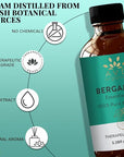 Bergamot Essential Oil for Diffuser | 100% Pure & Natural Bergamot Oil | for Skin Aromatherapy Home Fragrance Soap & Candle Making| 3.38 fl. Oz