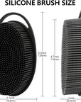 2 Pack Silicone Body Scrubber, Loofah Double-Sided Body Brush,Shower Scrubber and Scalp Massager Shampoo Brush for Sensitive Kids Women Men All Kinds of Skin (Black & Gray)