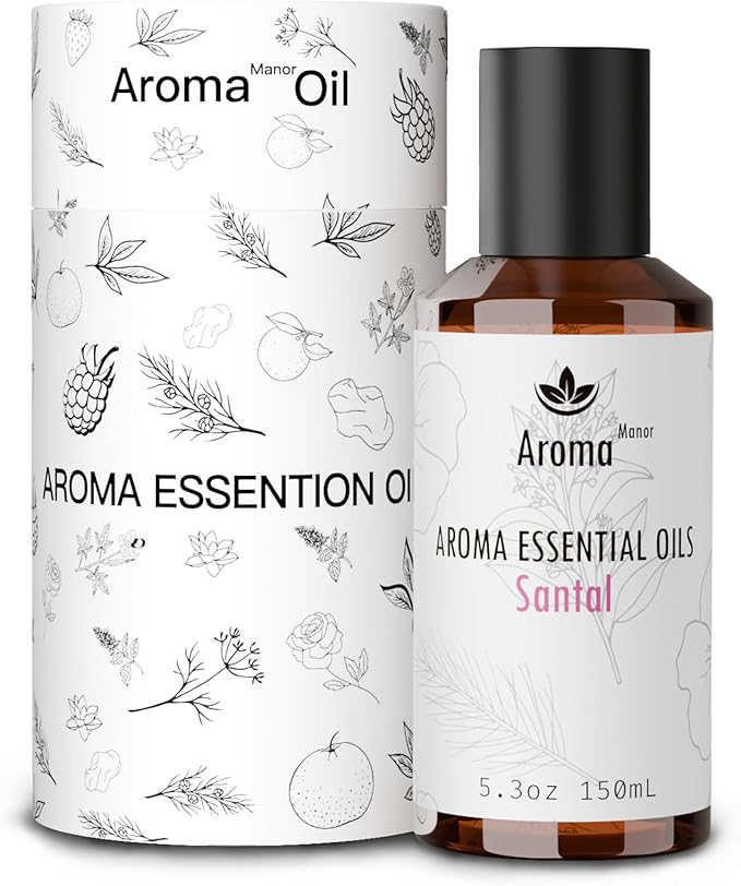 Santal Essential Oil Blend Inspired by Santal-33 Perfume – Luxury Hotel Scented Aromatherapy Diffuser Oil for Home – Sandalwood, Violet, Cedar – for Ultrasonic Diffuser, Humidifier, Reed – 150ML