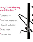 Almay Conditioning Liquid Eyeliner, Longwearing, Waterproof, Hydrating, 30 Navy, 0.03 fl oz.