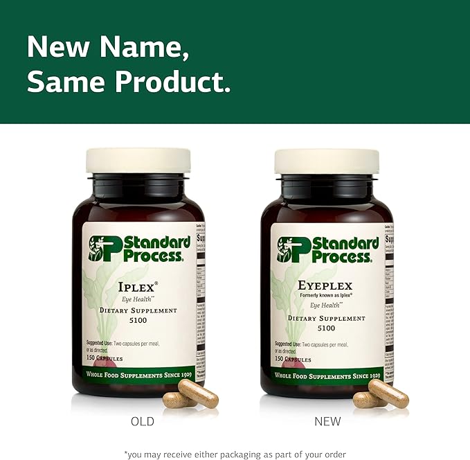 Standard Process Iplex - Whole Food Vascular Supplement, Eye Health and Eye Support with Shiitake Mushroom, Phosphoric Acid, Rice Bran, Organic Carrot, Arrowroot Flour, Alfalfa - 150 Capsules