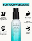 Pacifica Indian Coconut Nectar Hair Mist Perfume & Full Body Spray for Women - Body Mist Fragrance w/Tiare, Sugar, Vanilla, Almond & Amber Clean Beauty Alcohol-Free, Vegan & Cruelty-Free, 5 Oz