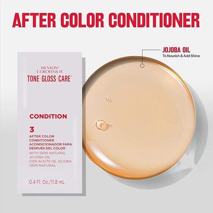 Revlon ColorSilk Tone + Gloss + Care Demi Permanent Hair Color, Dye Kit with Leave-In Scalp and Haircare Serum, 2x Shinier, 4x Stronger, 3 Brown Black, 4.5 fl oz