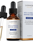 Lanmeri Ceuticals 15% Vitamin C + E + Ferulic Serum: Advanced Antioxidant Defense Formula with 1% Vitamin E & 0.5% Ferulic Acid – High-Stability Vitamin C Serum (1 fl oz)