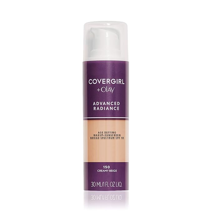 COVERGIRL Advanced Radiance Age Defying Foundation Makeup Creamy Creamy Beige, 1 oz